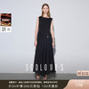 三彩2025夏季新款醋酸连衣裙一字领无袖A字裙收腰长裙优雅S 商品缩略图0