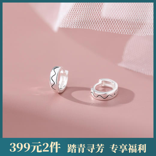 【巧柯】S999银足银简约线条耳扣【YXS-	E2917】 商品图0