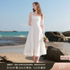 三彩2026春季新款方领无袖背心裙A字裙连衣裙简约大摆长裙气质M 商品缩略图0