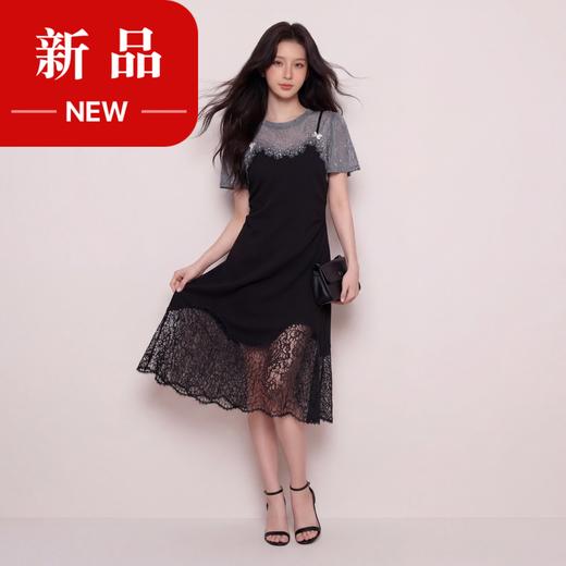奢姿大码女装2026夏季减龄蕾丝拼接假两件连衣裙胖妹妹时尚裙子9962892226 商品图0