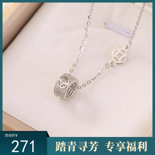 【财源滚滚】S925纯银镀金铜钱套链【CW-XL00500】 商品图0