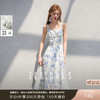 三彩2025夏季新款碎花连衣裙无袖收腰A字裙法式系带吊带裙S 商品缩略图0