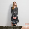 三彩2025冬季新款针织连衣裙V领长袖百褶裙短裙A字裙气质M 商品缩略图0