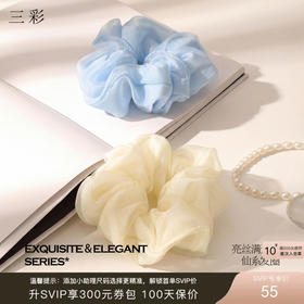 【买1得2】三彩2026新款法式丝光发圈丸子马尾简约仙女氛围感头饰