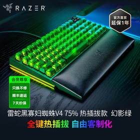 Razer雷蛇黑寡妇蜘蛛V4 75%幻影绿热插拔键盘【雷蛇官方直营，3年有限质保】