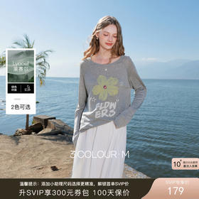 【100莱赛尔】三彩2026春季新款宽松轻薄提花针织衫套头毛衫长袖M