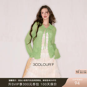 三彩独醒2025秋季新款镂空长袖针织衫毛衫长袖罩衫上衣F