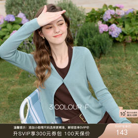 三彩独醒2026春季新款假两件针织衫挂脖毛衫设计感修身长袖F