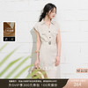 三彩2026夏季新款休闲连衣裙翻领短袖收腰A字裙长裙简约气质S 商品缩略图0