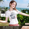 三彩独醒2026夏季新款字母印花T恤甜酷短款修身圆领套头衫上衣F 商品缩略图0