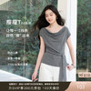 【瘦瘦T】三彩2026夏季新款一字领T恤短袖上衣设计感收腰套头衫M 商品缩略图0