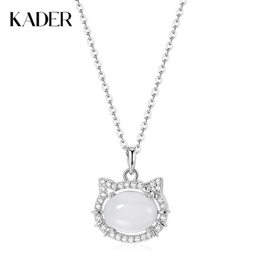 卡蒂罗KADER 【招财福猫】沐光小猫项链 925银梦幻甜美浪漫清冷感气质锁骨链转运 可爱简约ins风 好运 玉髓 项链 女款 商品图0