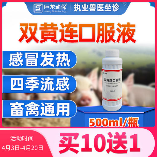 【双黄连口服液】500ml/瓶 猪牛羊鸡鸭鹅畜禽通用 商品图0