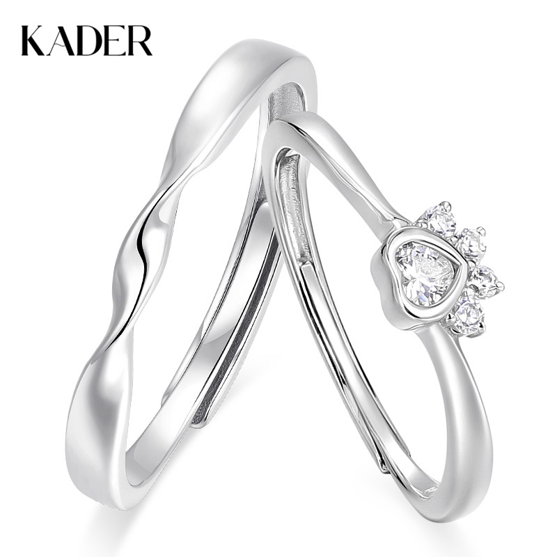 卡蒂罗KADER 心动守护情侣对戒 莫比乌斯环原创俏皮招财猫爪可爱甜美浪漫氛围感可调节一对 日常百搭通勤约会必备