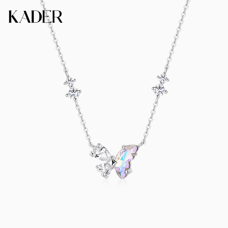 KADER卡蒂罗月光蝶语项链女S925银纯银轻奢小众设计简约生日礼物送女友送闺蜜