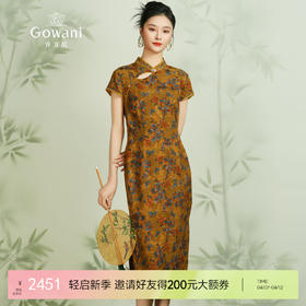 乔万尼夏季真丝连衣裙重磅19mm桑蚕丝新中式复古旗袍设计ET2E309