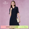 乔万尼显瘦连衣裙女夏法式收腰V领小个子EF2E321 商品缩略图0