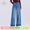 乔万尼冬新品立体捏褶挺括有型直筒阔腿牛仔裤EZ3F175 商品缩略图0