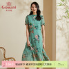乔万尼连衣裙女夏新款修身显瘦气质长款印花真丝连衣裙过膝ES2E131 商品缩略图0