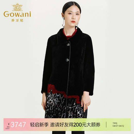 乔万尼冬季新款水貂皮草气质显瘦大衣中长款外套女ES4P402 商品图0