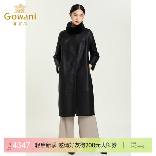 乔万尼派克服冬季新品水貂皮草气质显瘦大衣长款过膝外套女ES4P403 商品图0