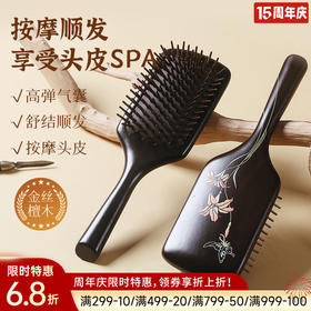 金丝檀木彩绘气囊梳