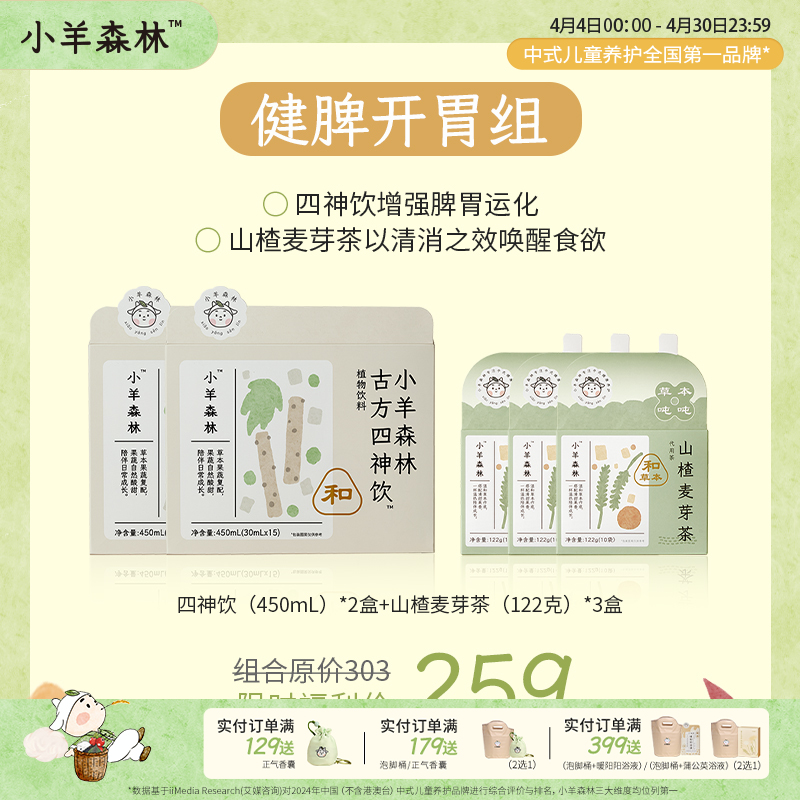 健脾开胃组（古方四神饮+山楂麦芽茶）月用量