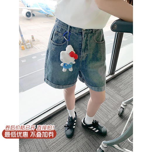 【149元任选2件】最后一波现货！韩系卷边设计浅色牛仔短裤 商品图0