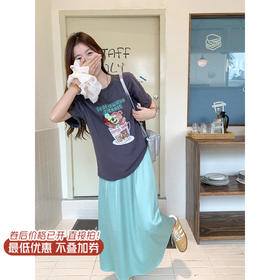 <曾小咸推荐>现货秒杀！卖完不补 ！微信打折价！韩系印花短袖 日常119.99 立减60 秒杀59.99！绿色半身裙 日常139.99 立减70 秒杀69.99！