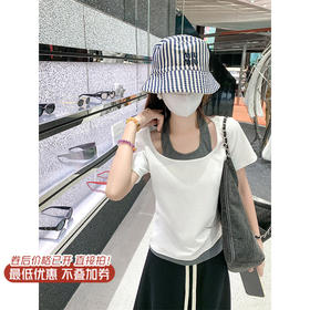 <曾小咸推荐>现货秒杀 ！微信超特价 2色假两件挂脖短袖T 日常109.99 立减60 秒杀49.99！休闲裤秒杀79.99！