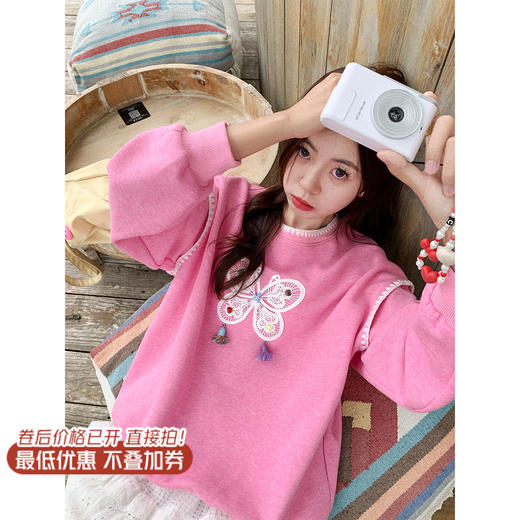 <曾小咸推荐>现货秒杀 ！微信超特价！蕾丝蝴蝶结卫衣 日常199.99 立减110 秒杀89.99！！ 商品图0