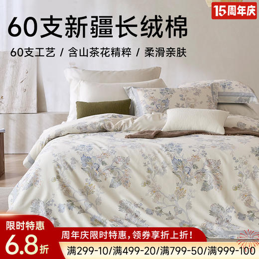 新疆长绒棉60支印花四件套(清禾) 商品图0