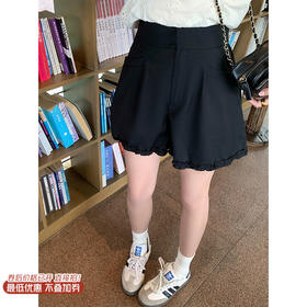 【129元任选2件】现货！花边黑色短裤