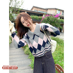 <曾小咸推荐>现货秒杀！微信超特价！撞色设计短款针织毛衣 日常169.99 立减90 秒杀79.99！