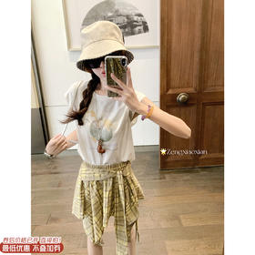 【129元任选2件】现货！韩系格纹不对称绑带半身裙