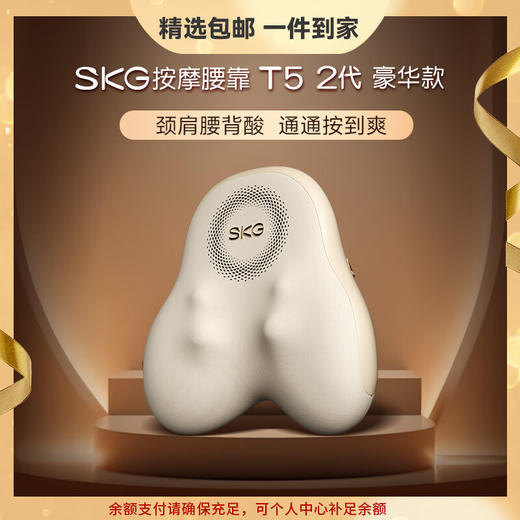 SKG腰部按摩器 T5-2代 护腰背颈椎腿多部位 热敷靠垫全身按摩仪 T5-2代 心选到家 商品图0
