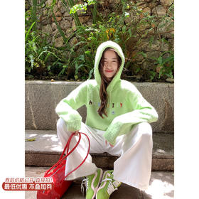 <曾小咸推荐>现货秒杀 ！微信超特价！字母连帽针织毛衣 日常199.99 立减110 秒杀89.99！！
