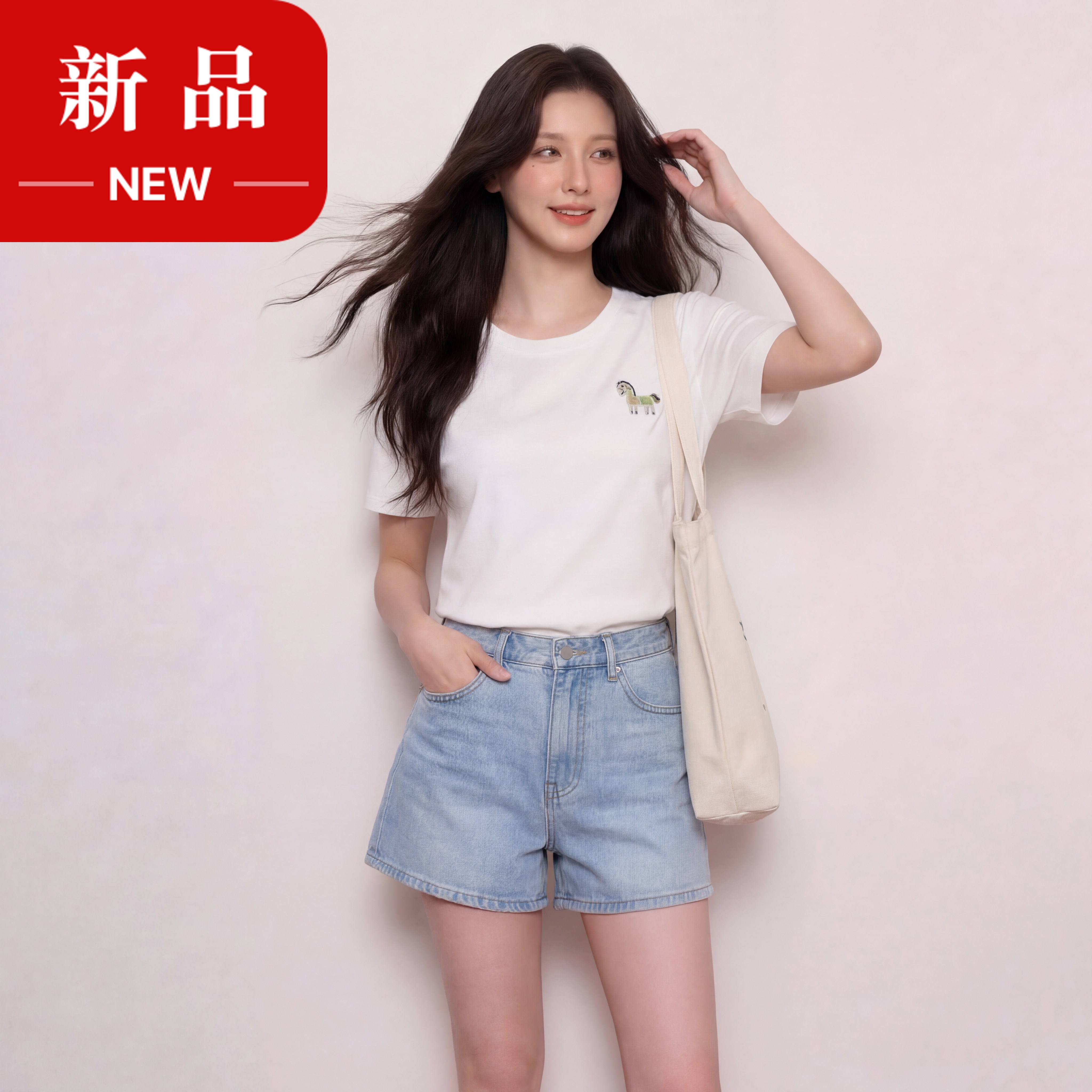 奢姿大码女装2026夏季减龄卡通绣花圆领T恤胖妹妹时尚休闲上衣9962160135