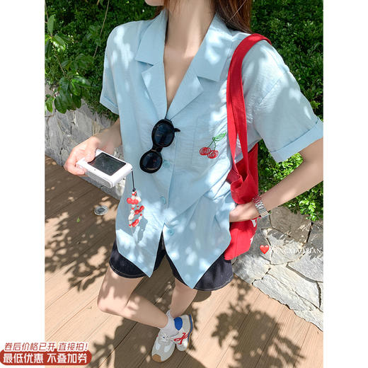 【149元任选2件】最后一波现货！樱桃刺绣衬衫 商品图0