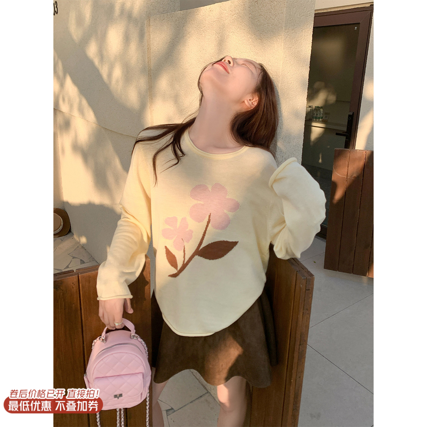 <曾小咸推荐>4.6现货秒杀 ！微信超特价！韩系薄款针织衫 日常159.99 立减90 秒杀69.99！！麂皮绒半身裙  秒杀59.99！！