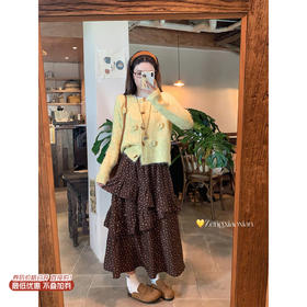 【169元任选2件】现货！咖色碎花半身裙