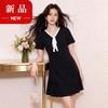 奢姿大码女装2026夏季减龄撞色飘带V领连衣裙胖妹妹赫本风裙子9962860066 商品缩略图0