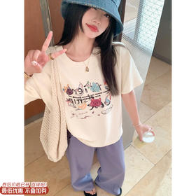 <曾小咸推荐>现货秒杀！卖完不补 ！微信打折价！韩系卡通印花宽松短袖 日常139.99 立减70 秒杀69.99！