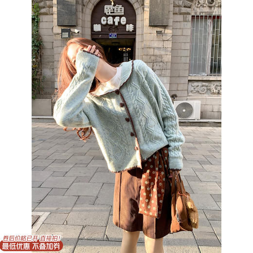 <曾小咸推荐>2.8现货秒杀 ！微信超特价！撞色边开衫 日常189.99 立减100 秒杀89.99！！半身裙  秒杀69.99！ 波点针织衫 秒89.99！ 商品图0