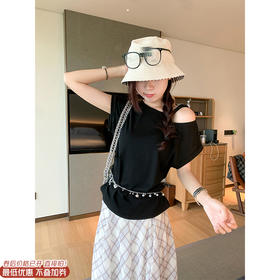 <曾小咸推荐>3.30现货秒杀 ！微信超特价！2色斜领露肩短袖T恤 日常109.99 立减50 秒杀59.99！！不规则半身裙  秒杀89.99！