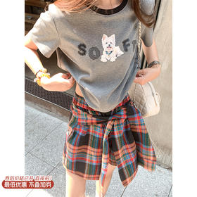 【129元任选2件】现货！红黑格子绑带裙裤