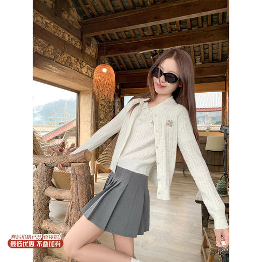 <曾小咸推荐>现货秒杀！微信超特价！3色polo领刺绣针织衫两件套 日常219.99 立减120 秒杀99.99！ 商品图0