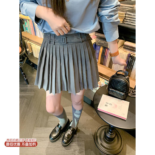 【169元任选2件】现货！灰色百褶裙 商品图0