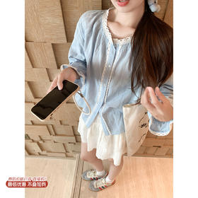 <曾小咸推荐>现货秒杀 ！微信超特价！蕾丝花边拼接衬衫日常169.99 立减90 秒杀79.99！！