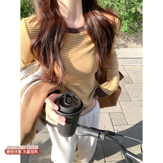 <曾小咸推荐>现货秒杀 ！微信超特价！撞色条纹t恤 日常119.99 立减50 秒杀69.99！！ 商品图0